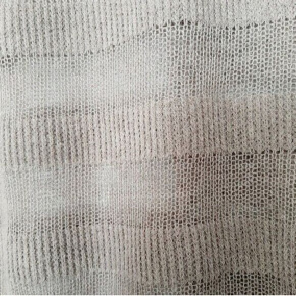 BLUE BIRD Semi-sheer Oversized Fine Knit Sweater Top Stripped Tan Sz M - Picture 5 of 10